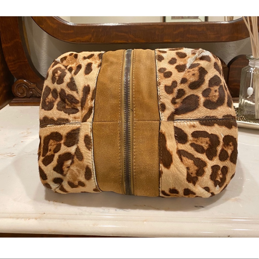 Jimmy Choo Leopard Print and Brown Suede Hobo Bag - Picture 6 of 10
